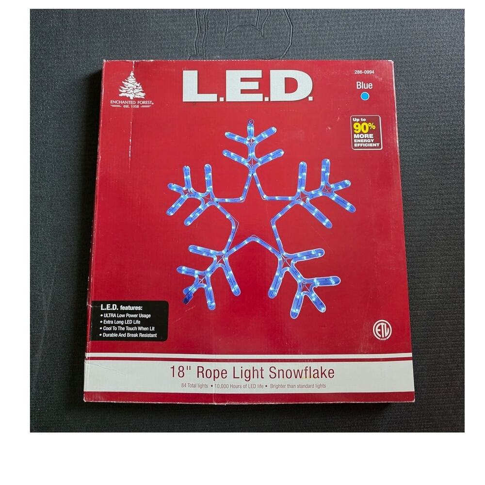 2016 Enchanted Forest Lot of 3 18" Snowflake Blue LED Lights Tested & Works NIB